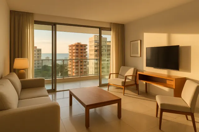 Sala com varanda de apartamento no Meireles
